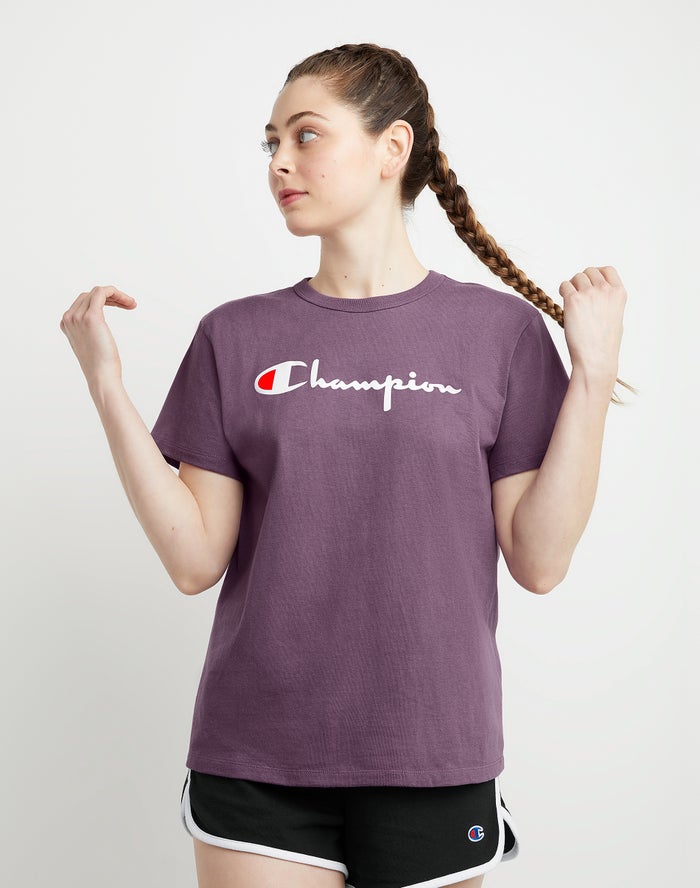 Champion Heritage T-Shirt Dames - Paars - Belgie 8243BYUSA